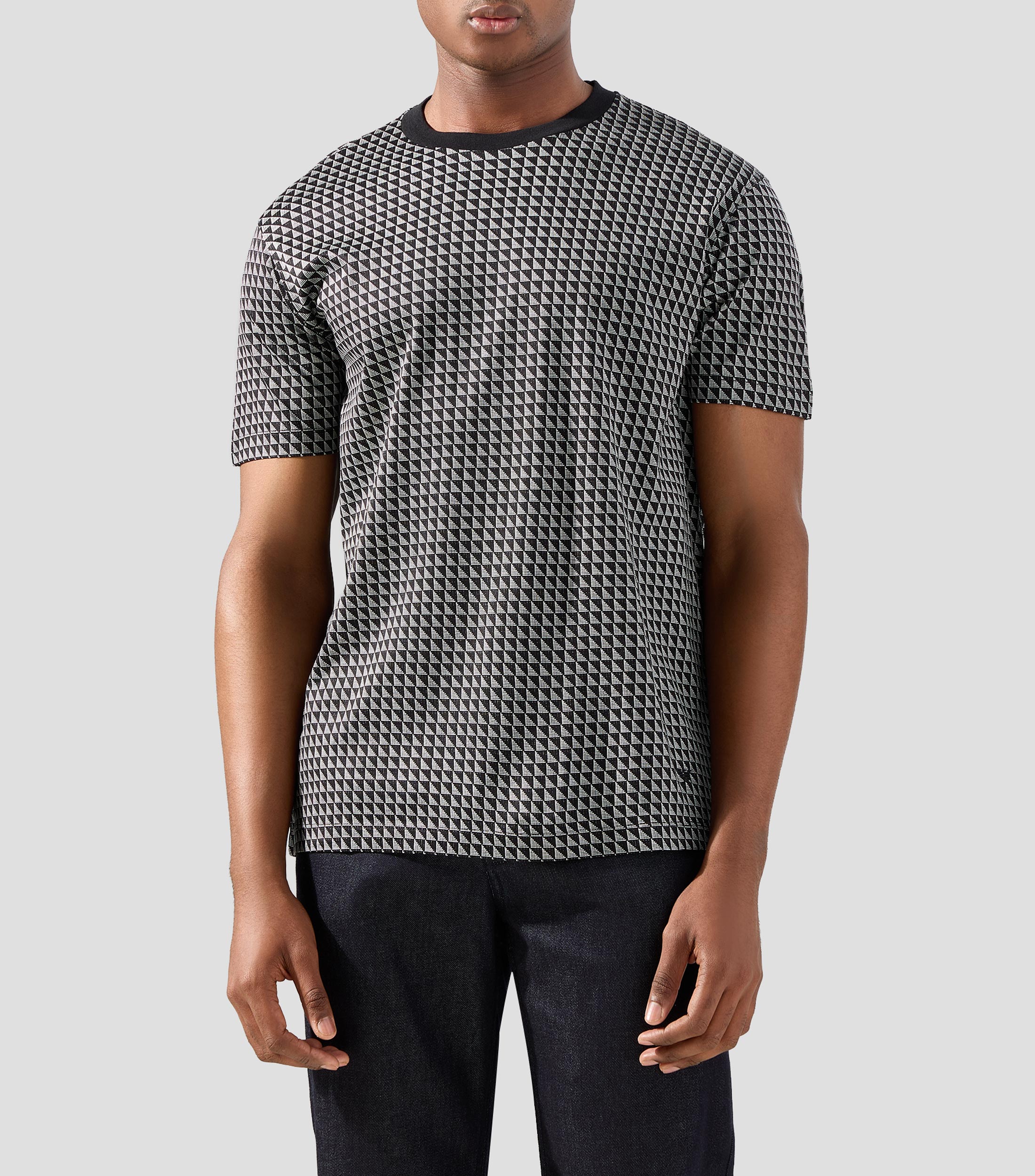 Playera cuello redondo manga corta con estampado Hombre